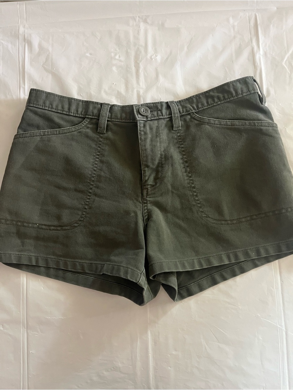 Old Navy Olive Green High-Waist Cotton Shorts